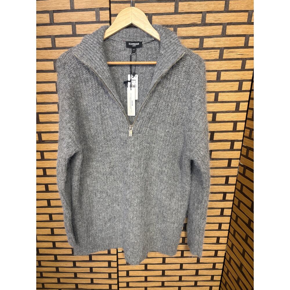 Express London Gray 1/2 Zip Wool Blend Pullover‎ Size Small